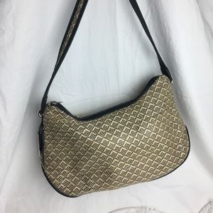 Rolfs Straw Tan & Black Shoulder Purse